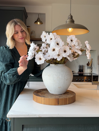 Faux Moutan Peony - White (8 Stems / 46 Peonies)