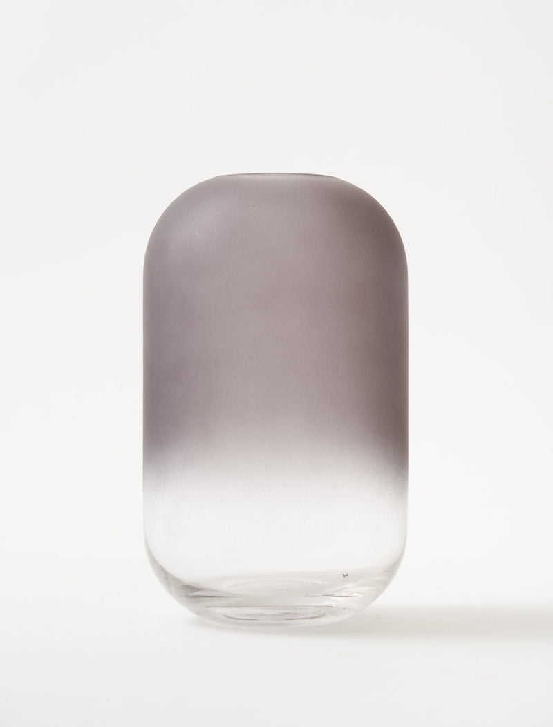 Ava Frosted Glass Vase - Grey