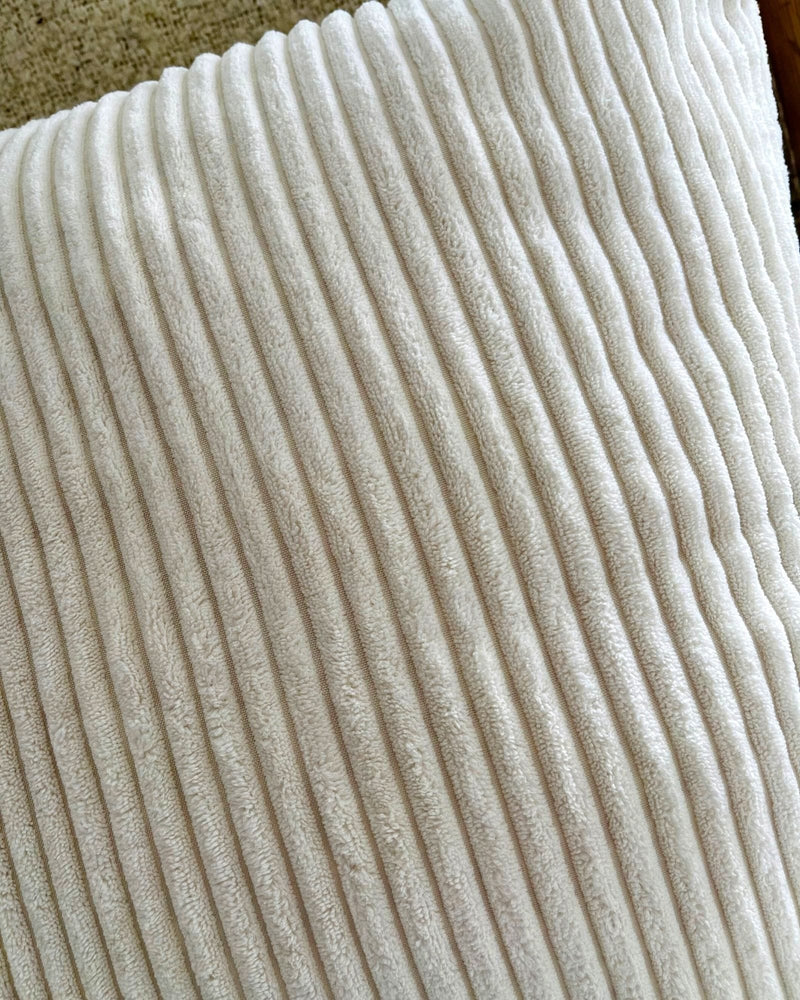 Ribbed White Cushion cover - contempee